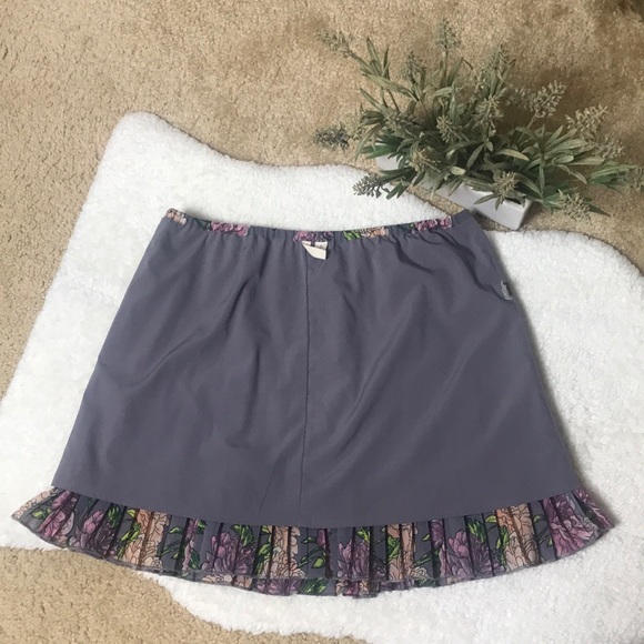 🌲3/$20 Frenchi Lined Flowy Soft Floral Pleat Pink Skirt M - Picture 5 of 9